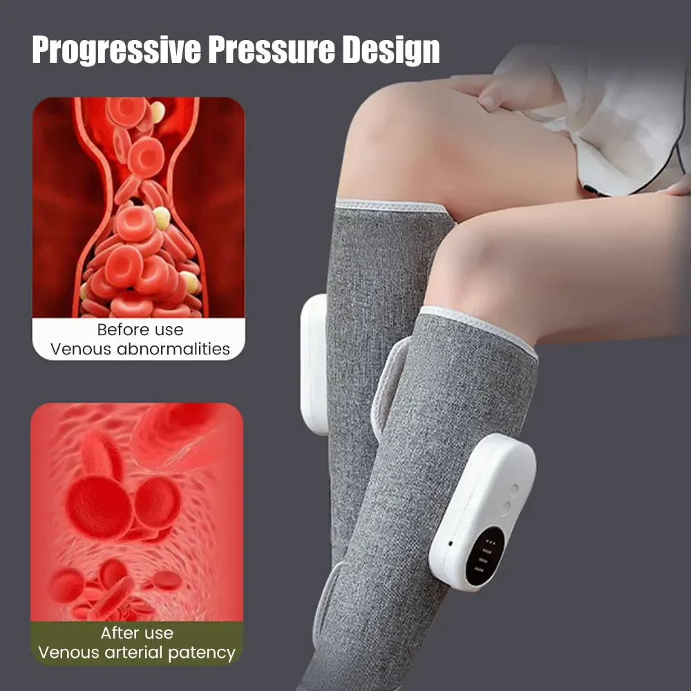 Wireless Rechargeable Leg Massager with heat and compression